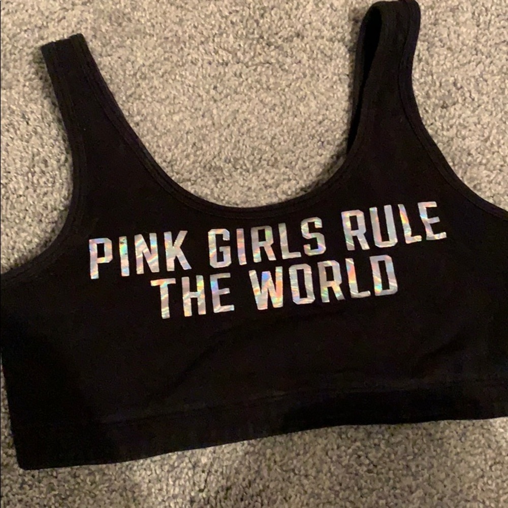 Victoria’s Secret PINK black graphic sports bra